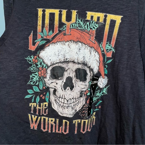 Torrid Super Soft Slub Jersey Long Sleeve Skull Print Joy to the World Tour Top - Picture 3 of 6